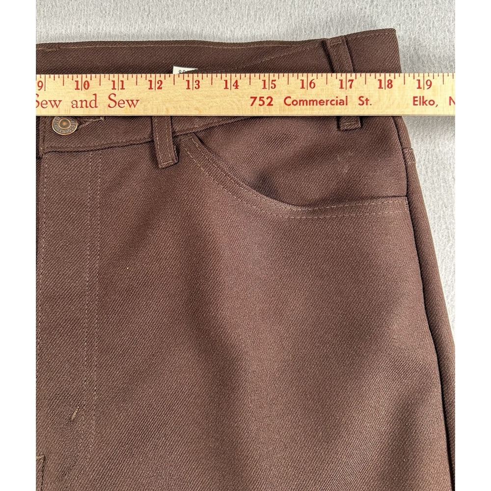 VTG Levi's Gold Tab Brown Polyester Flare Pants Mens Disco 70s USA VTG 38x31 - Picture 4 of 9